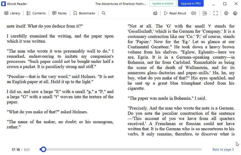 EPUB book page preview in Icecream Ebook Reader