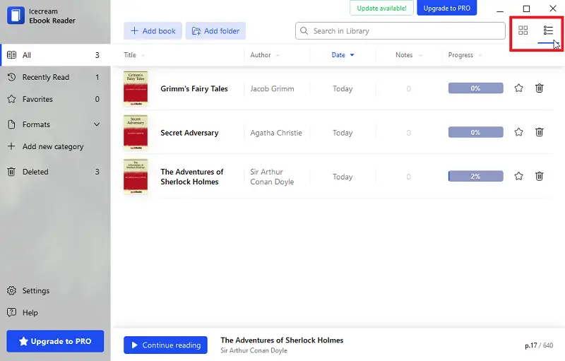Icecream Ebook Reader library