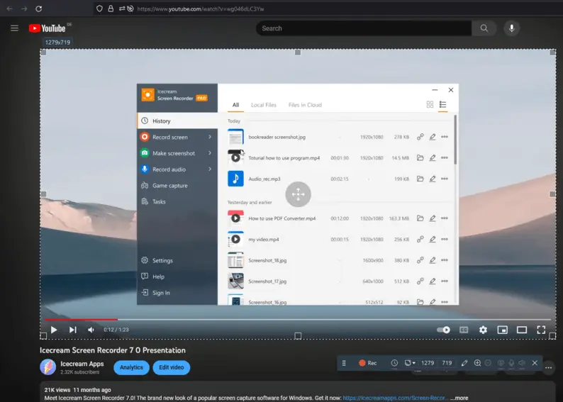 Windows YouTube screen recorder