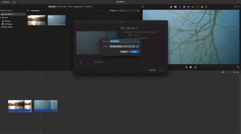 Jak łączyć filmy na macOS w iMovie
