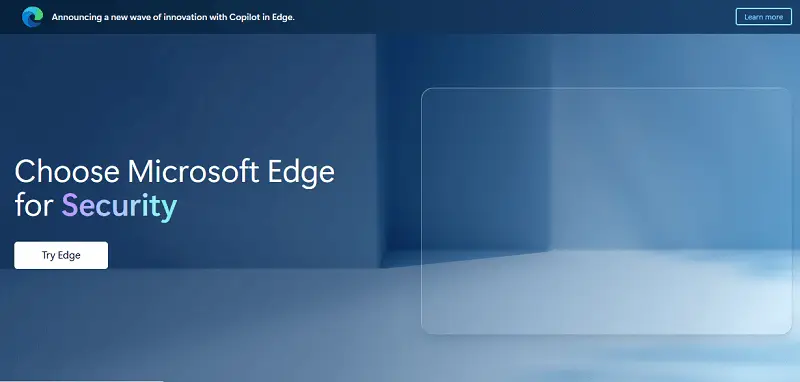 Microsoft Edge advertising banner