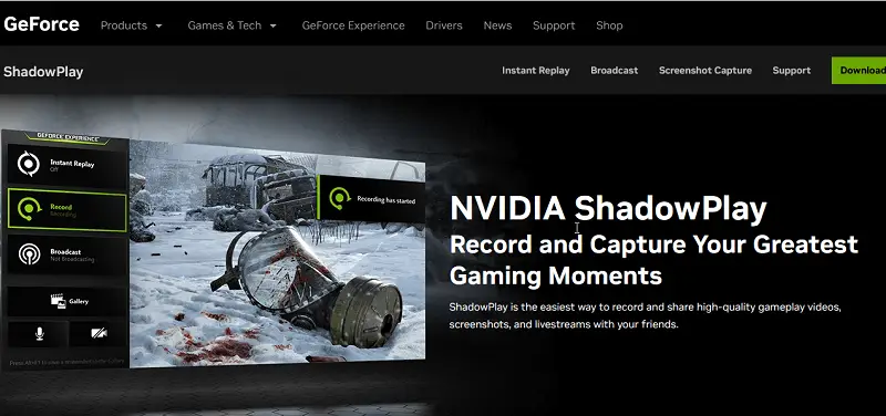 Record gameplay in Nvidia Shadowplay.