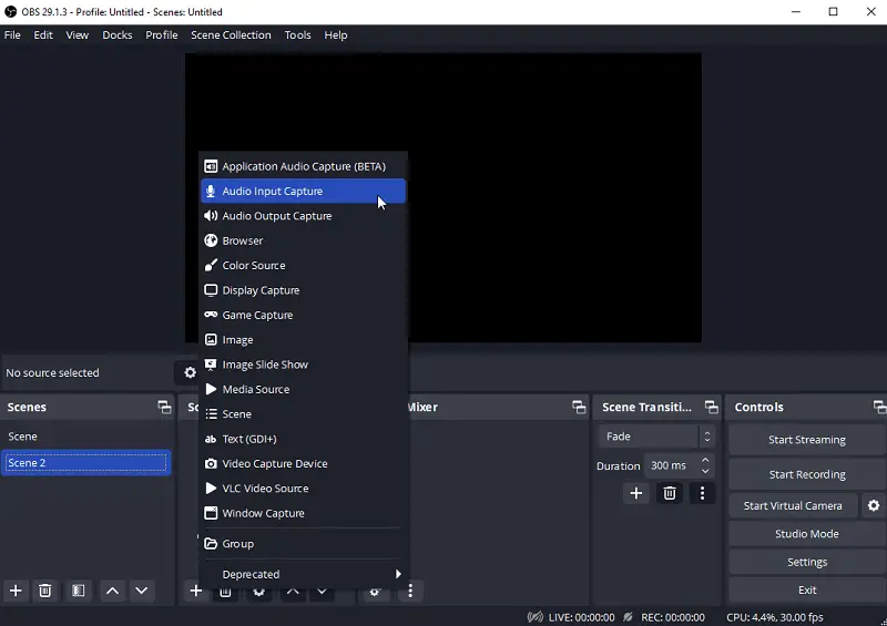 Record screen with audio with OBS Studio