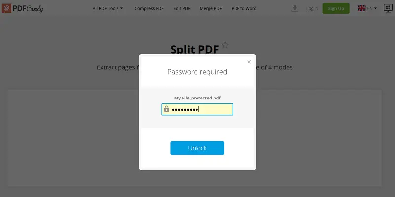 PDF Candy 2. Unlock the PDF