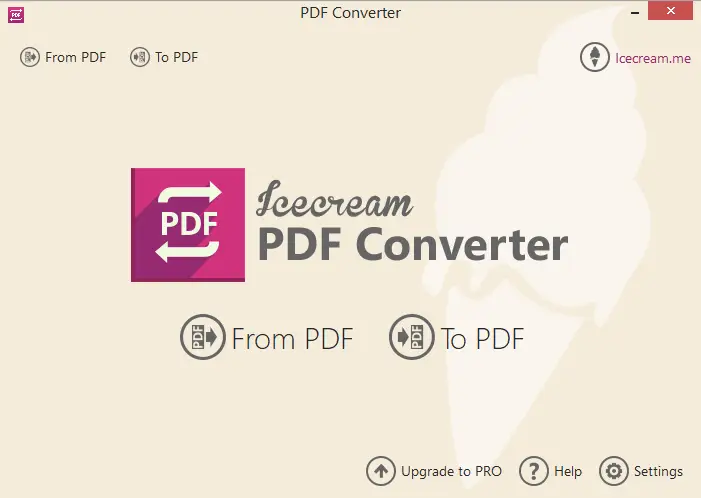 Icecream PDF Converter main page Icecream PDF Converter main page