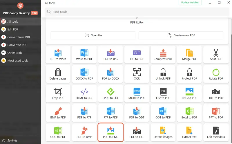 Интерфейс PDF Candy Desktop