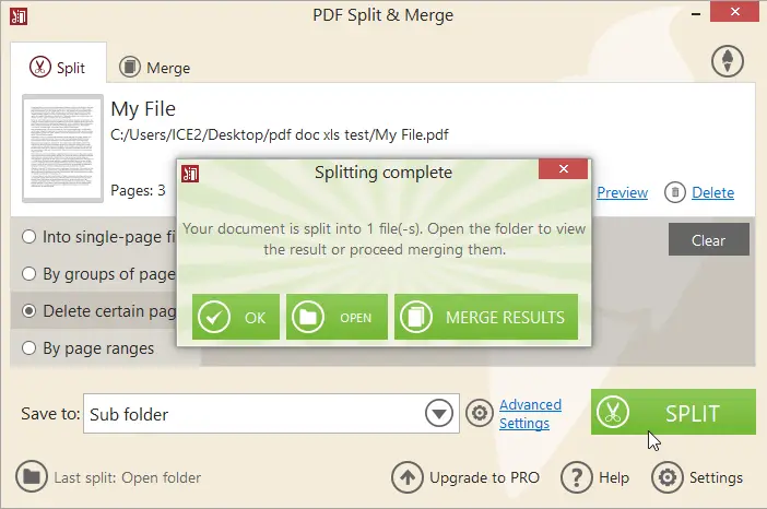 How to delete pages from PDF in Icecream PDF Split & Merge