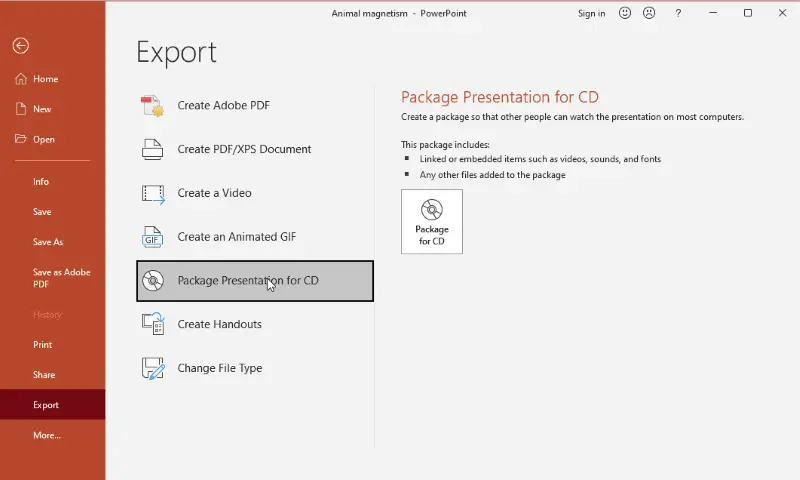 Burn a DVD in PowerPoint
