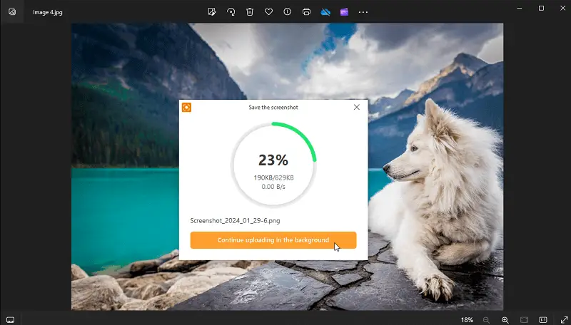 Upload the screenshot to the cloud in Icecream Screen Recorder