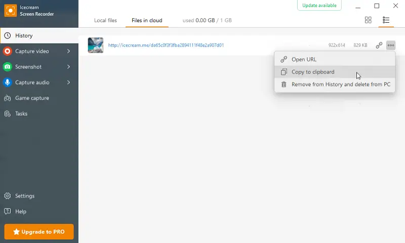 Send a screenshot to clipboard from Icecream Screen Recorder Send a screenshot to clipboard from Icecream Screen Recorder