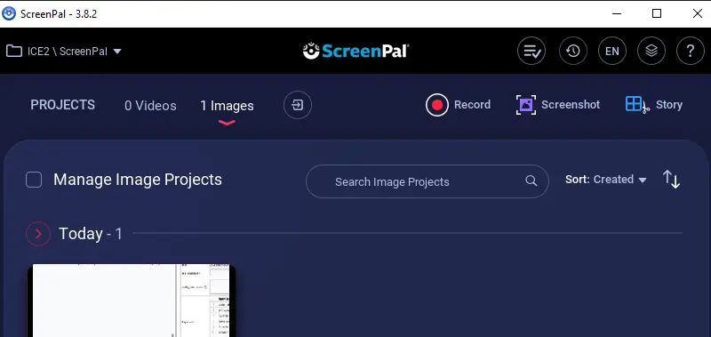 ScreenPal user interface ScreenPal user interface