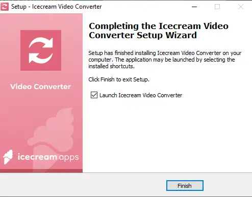 Installation process of Icecream Video Converter on Windows PC
