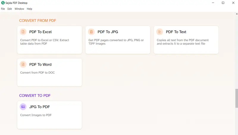 Sejda Desktop PDF Converter
