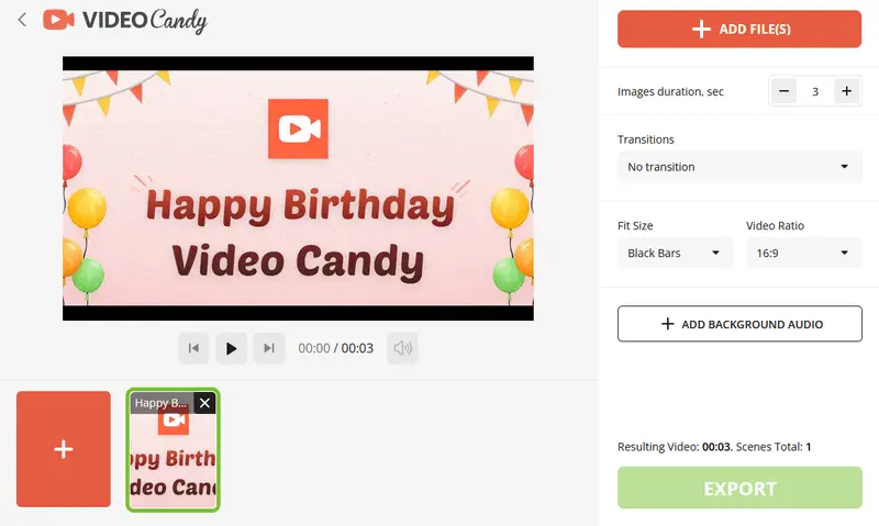 Add media for slideshow creation to Video Candy