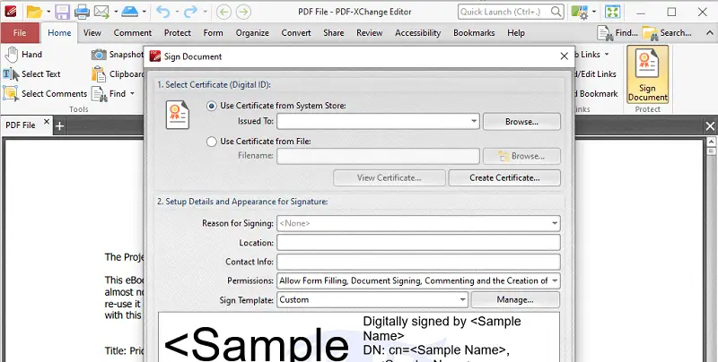 Signature form Signature form